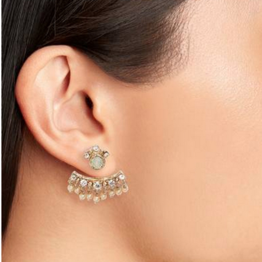 🆕 MARCHESA Gilded Gala Swarovski Earrings - Picture 5 of 8